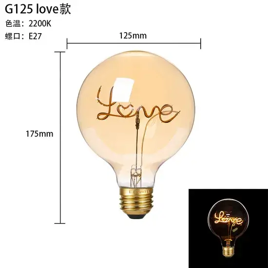 Chọn mua đèn bóng Amber tùy chỉnh với đầu E27 linh hoạt A60 G95 G125