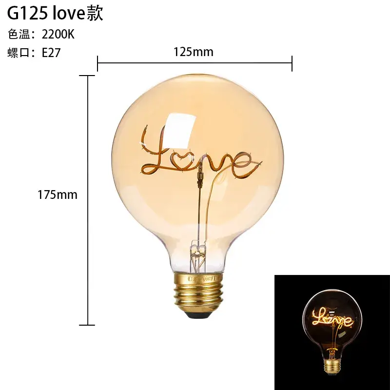 Chọn mua đèn bóng Amber tùy chỉnh với đầu E27 linh hoạt A60 G95 G125