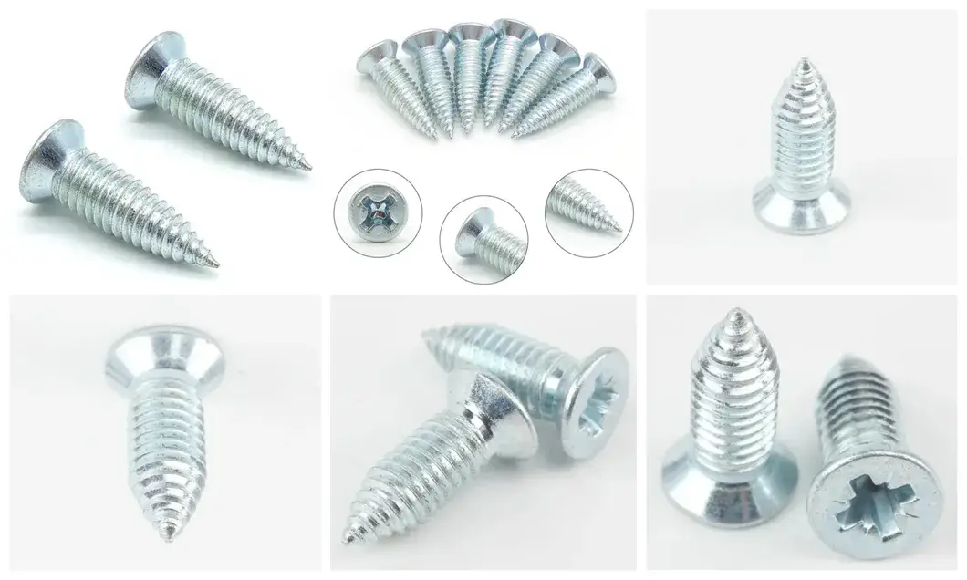Vít tự khoan đầu phẳng màu xanh trắng - Sản phẩm tùy chỉnh chất lượng cao hình ảnh 14-description