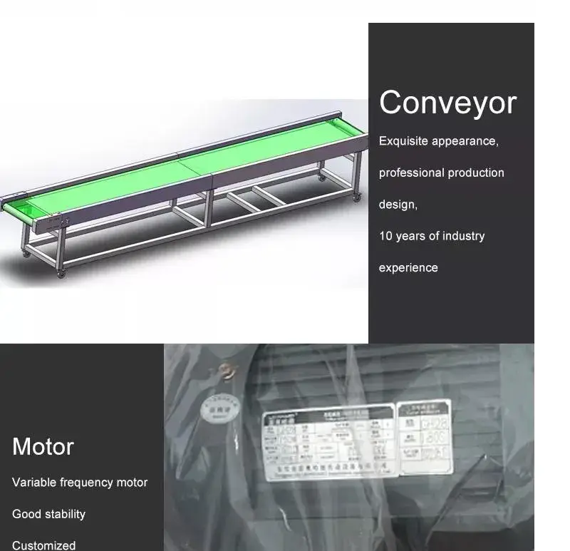 Băng tải PVC thiết kế theo yêu cầu cho máy vi sóng, băng chuyền chồng chéo không trùng lặp hình ảnh 14-description