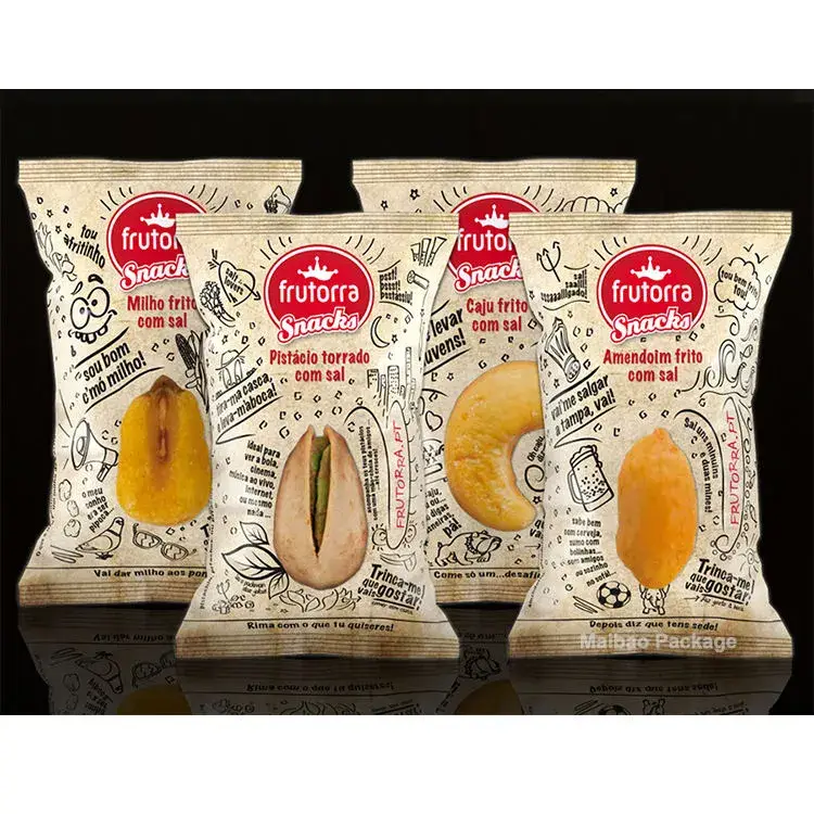 Bao bì túi đựng đồ ăn vặt bằng nhựa phân hủy sinh học in tùy chỉnh thân thiện với môi trường và túi đựng hạt từ nhôm