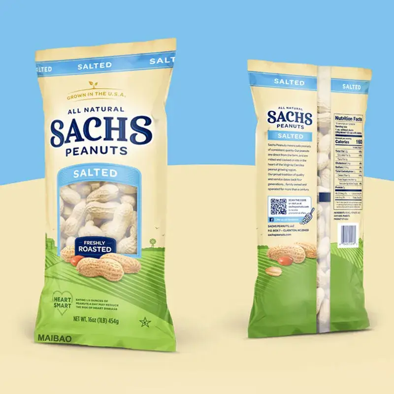 Bao bì túi đựng đồ ăn vặt bằng nhựa phân hủy sinh học in tùy chỉnh thân thiện với môi trường và túi đựng hạt từ nhôm