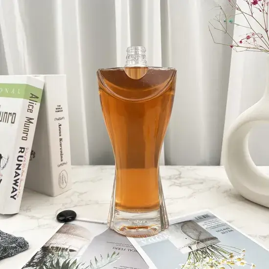 Chai thủy tinh rỗng tùy chỉnh thiết kế độc đáo cho vodka hình ảnh 1-description
