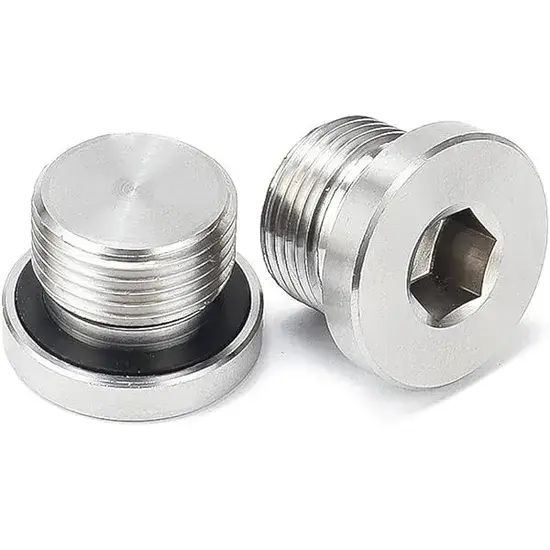 DIN 908 Ren cái nam kích thước mét M12 M14 M16 M18 M20 M22*1.5 Nút hình lục giác bằng thép không gỉ đi kèm O-Ring