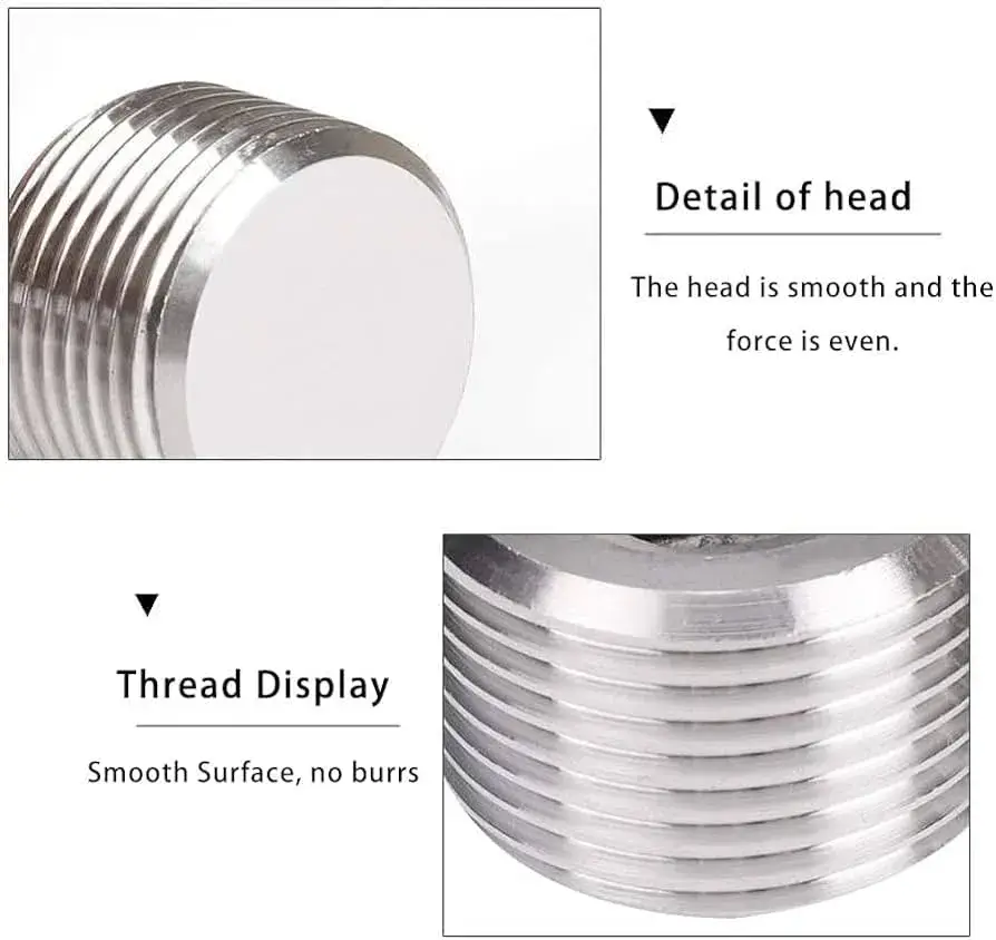 DIN 908 Ren cái nam kích thước mét M12 M14 M16 M18 M20 M22*1.5 Nút hình lục giác bằng thép không gỉ đi kèm O-Ring