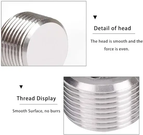 DIN 908 Ren cái nam kích thước mét M12 M14 M16 M18 M20 M22*1.5 Nút hình lục giác bằng thép không gỉ đi kèm O-Ring