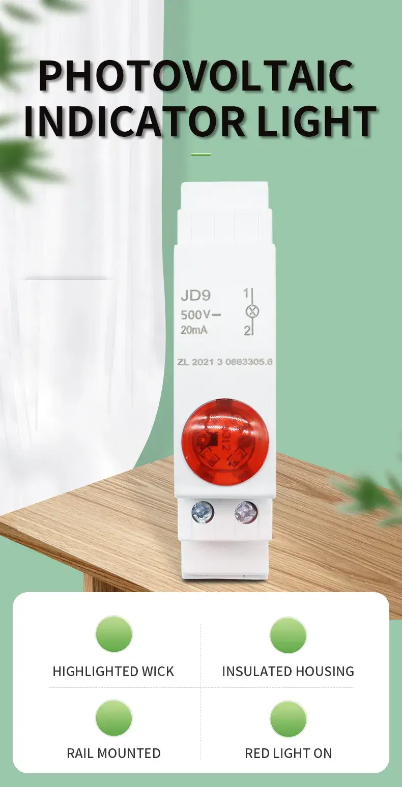 Đèn báo hiệu LED tích hợp trên thanh DIN vận hành bằng năng lượng mặt trời, dòng DC500V hình ảnh 12-description