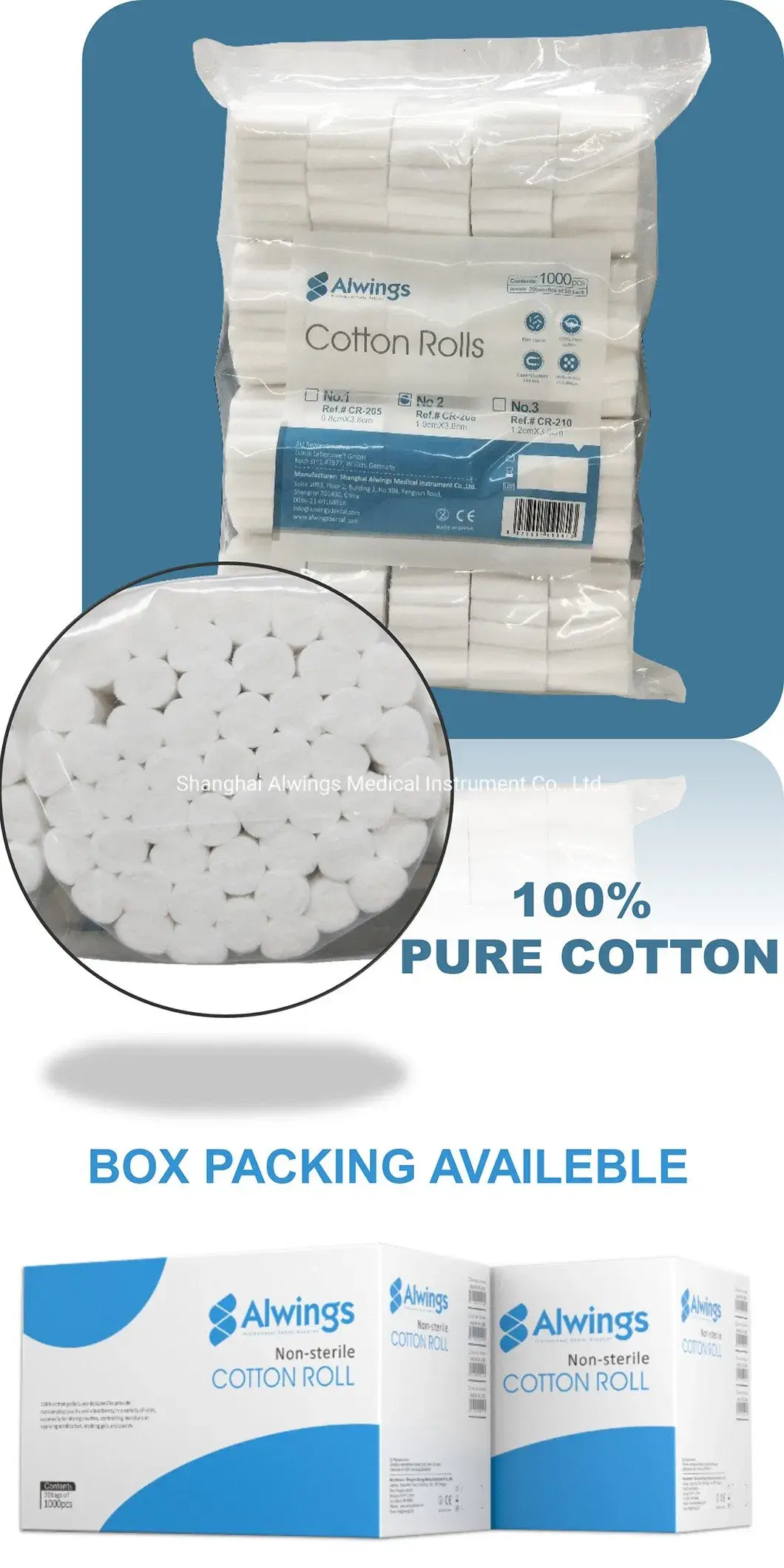 Cuộn bông sợi tinh khiết sử dụng một lần cho các dịch vụ nha khoa hình ảnh 14-description