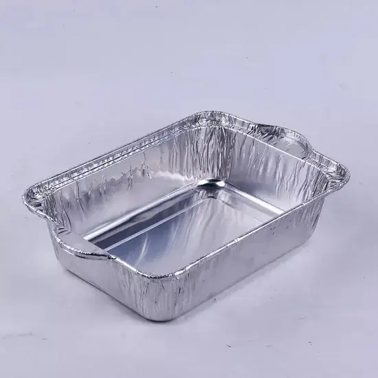 Nồi nhôm hình chữ nhật 2500ml dùng một lần, phù hợp nấu thức ăn và chứa Vật có nắp