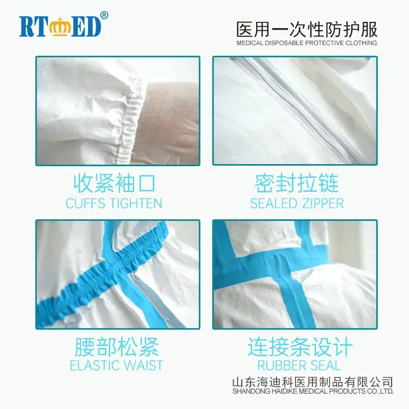 Quần áo bảo hộ y tế dùng một lần với chất liệu PP và PE an toàn hình ảnh 10-description