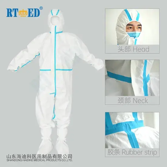 Quần áo bảo hộ y tế dùng một lần với chất liệu PP và PE an toàn