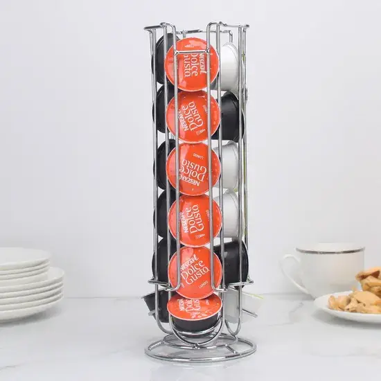 Giá đỡ lưu trữ viên nén cà phê Dolce Gusto từ kim loại mạ điện, thuận tiện đặt trên bàn