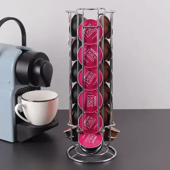 Giá đỡ lưu trữ viên nén cà phê Dolce Gusto từ kim loại mạ điện, thuận tiện đặt trên bàn