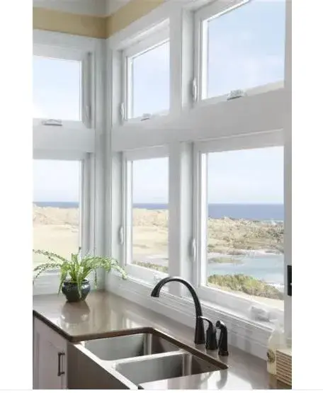 Cửa sổ nhựa UPVC hai cánh tích hợp lưới che chắn