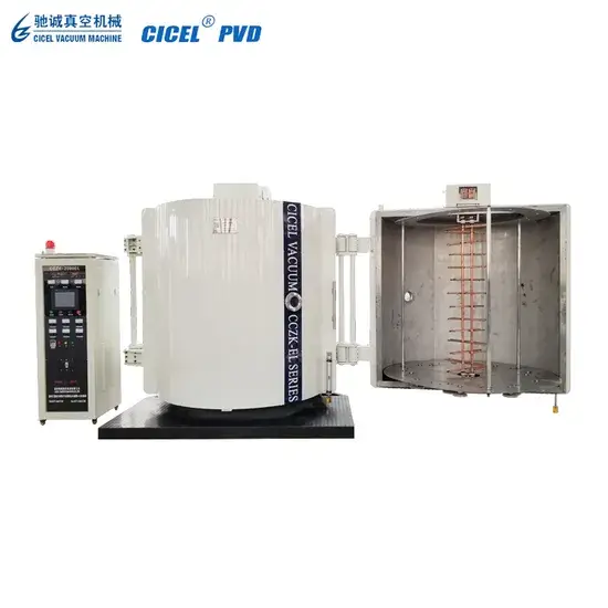 Máy phun phủ chân không loại cửa đôi dành cho các loại nhựa như PP, ABS hình ảnh 1-description