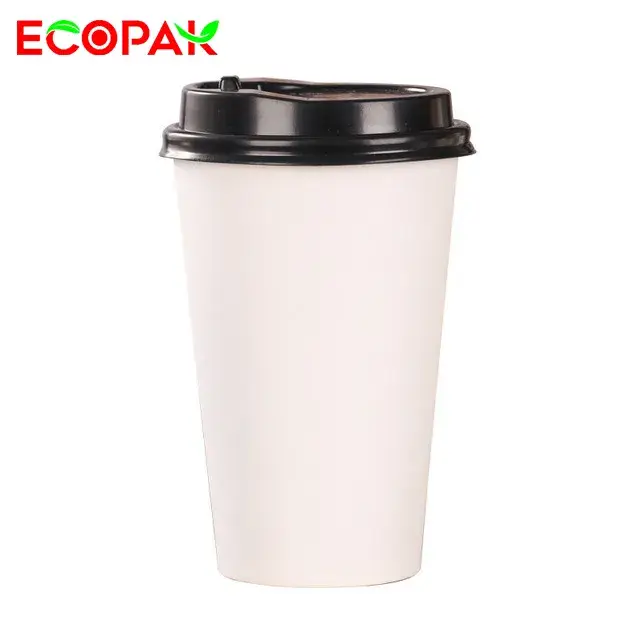 Cốc giấy đựng trà sữa mỏng đơn lớp có nắp màu đen