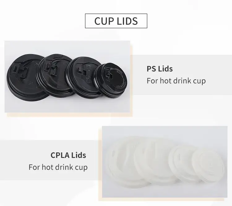 Cốc giấy đựng trà sữa mỏng đơn lớp có nắp màu đen hình ảnh 18-description