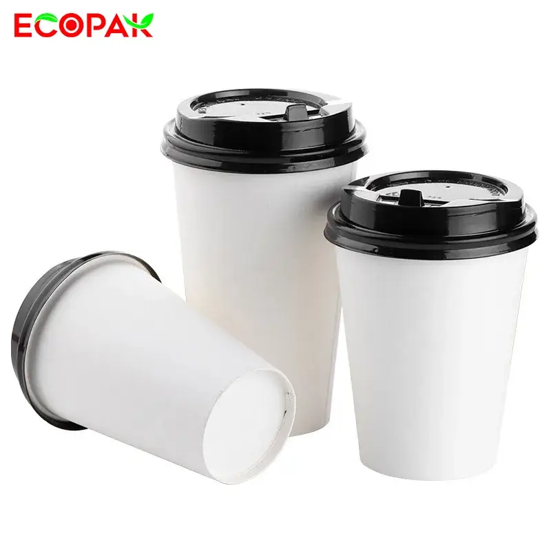 Cốc giấy đựng trà sữa mỏng đơn lớp có nắp màu đen