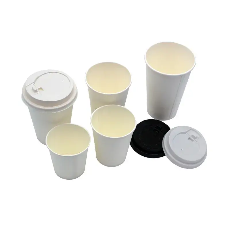 Cốc giấy đựng trà sữa mỏng đơn lớp có nắp màu đen hình ảnh 13-description