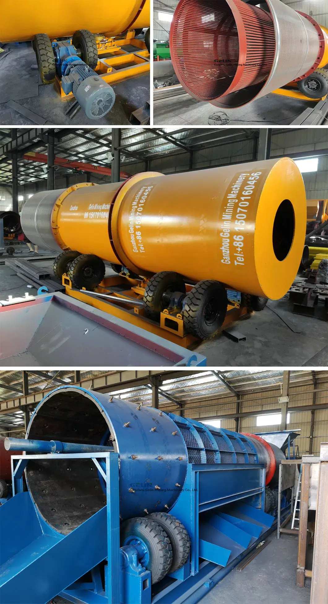 Máy rửa trống loại bỏ cát đá vàng từ màn hình trommel trong quá trình khai thác khoáng sản hình ảnh 17-description