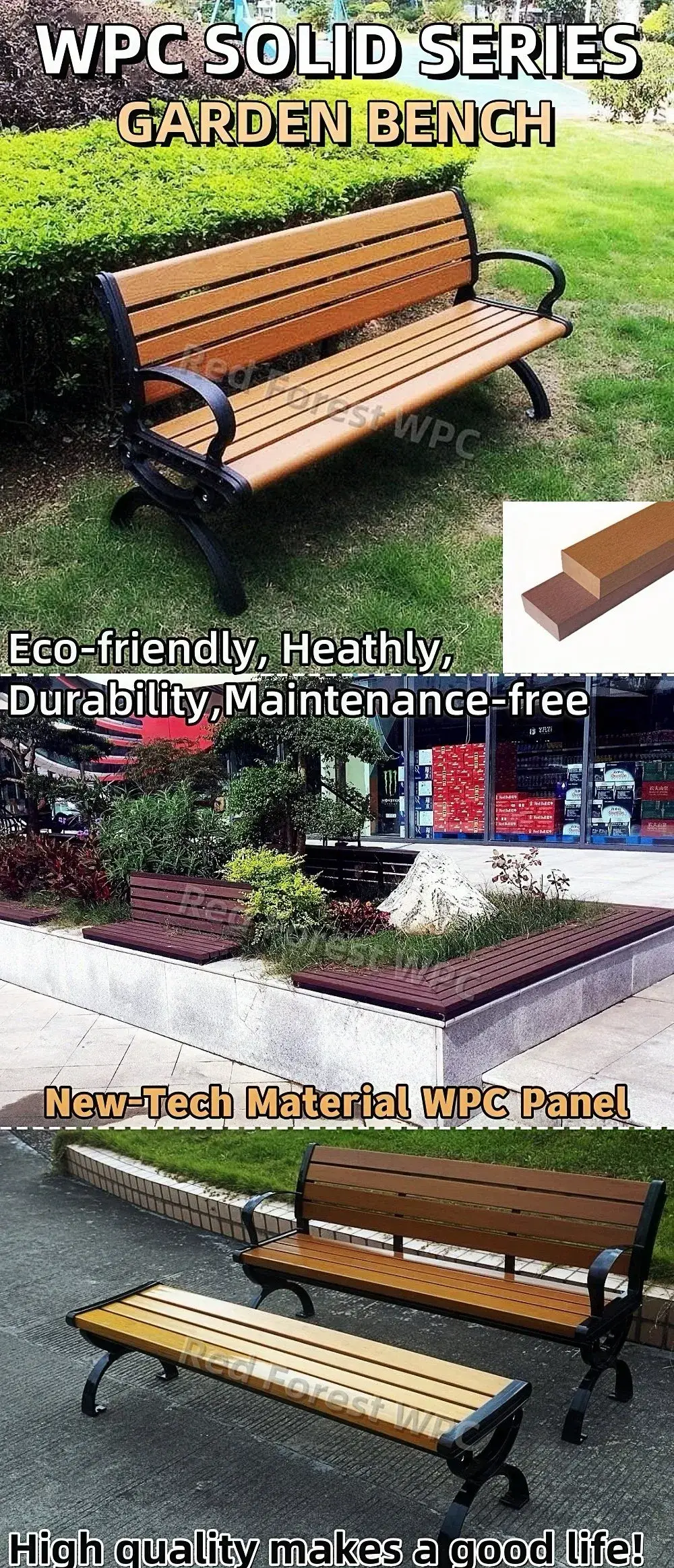 Ghế vườn WPC chống ẩm mốc, tiện lợi lắp đặt cho không gian ngoại thất độc đáo hình ảnh 15-description
