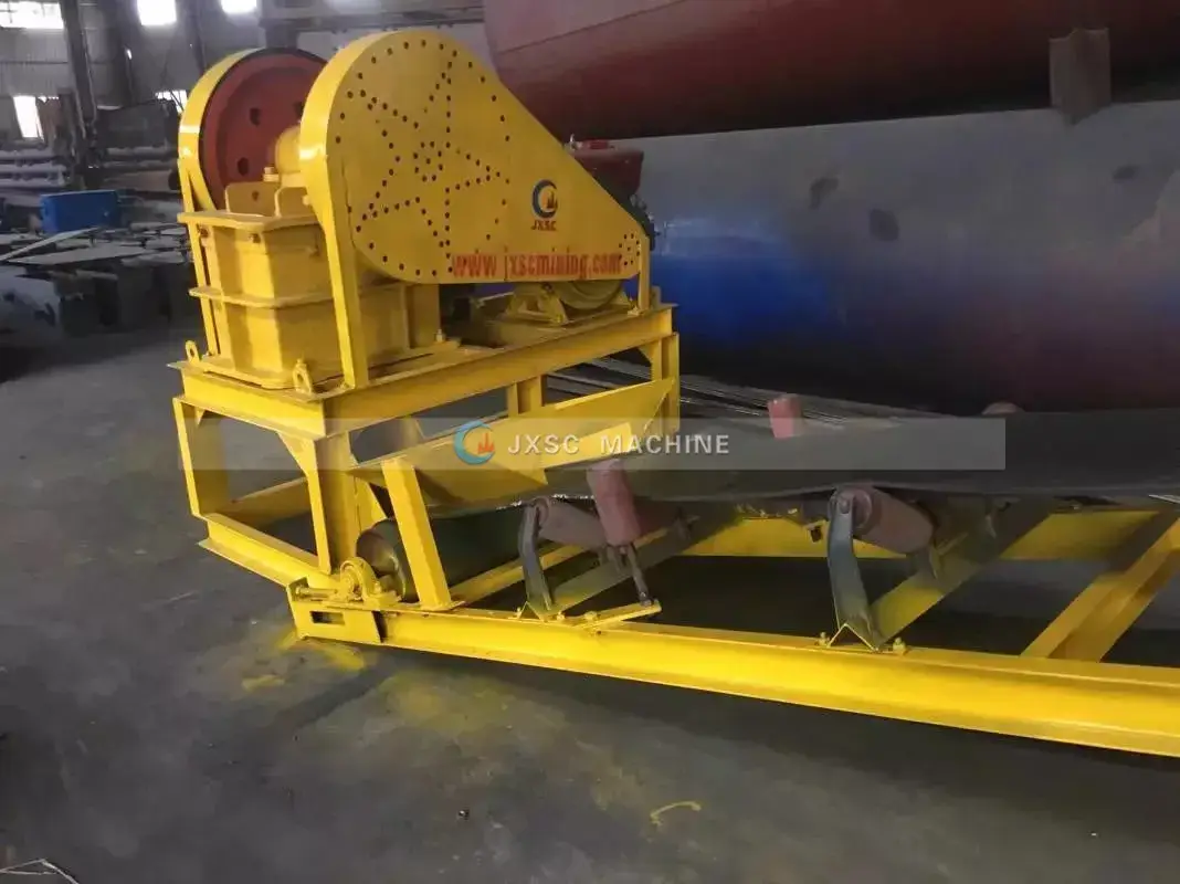 Nhà máy chế biến vàng đá hoàn chỉnh vận hành thuận tiện với máy nghiền hàm, máy nghiền búa và bàn lắc