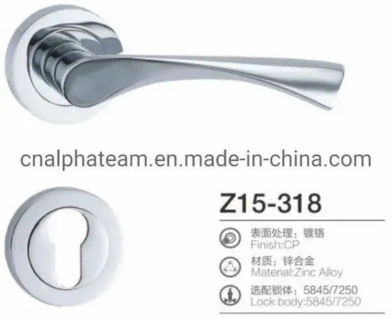 Khóa cửa tay nắm với chất liệu nhôm oxi hóa kinh tế và đế tròn màu vàng