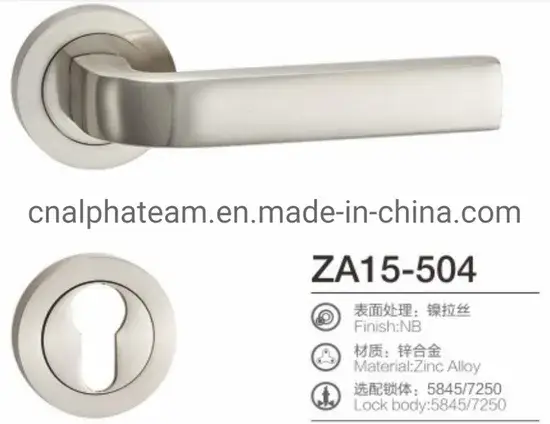 Khóa cửa tay nắm với chất liệu nhôm oxi hóa kinh tế và đế tròn màu vàng
