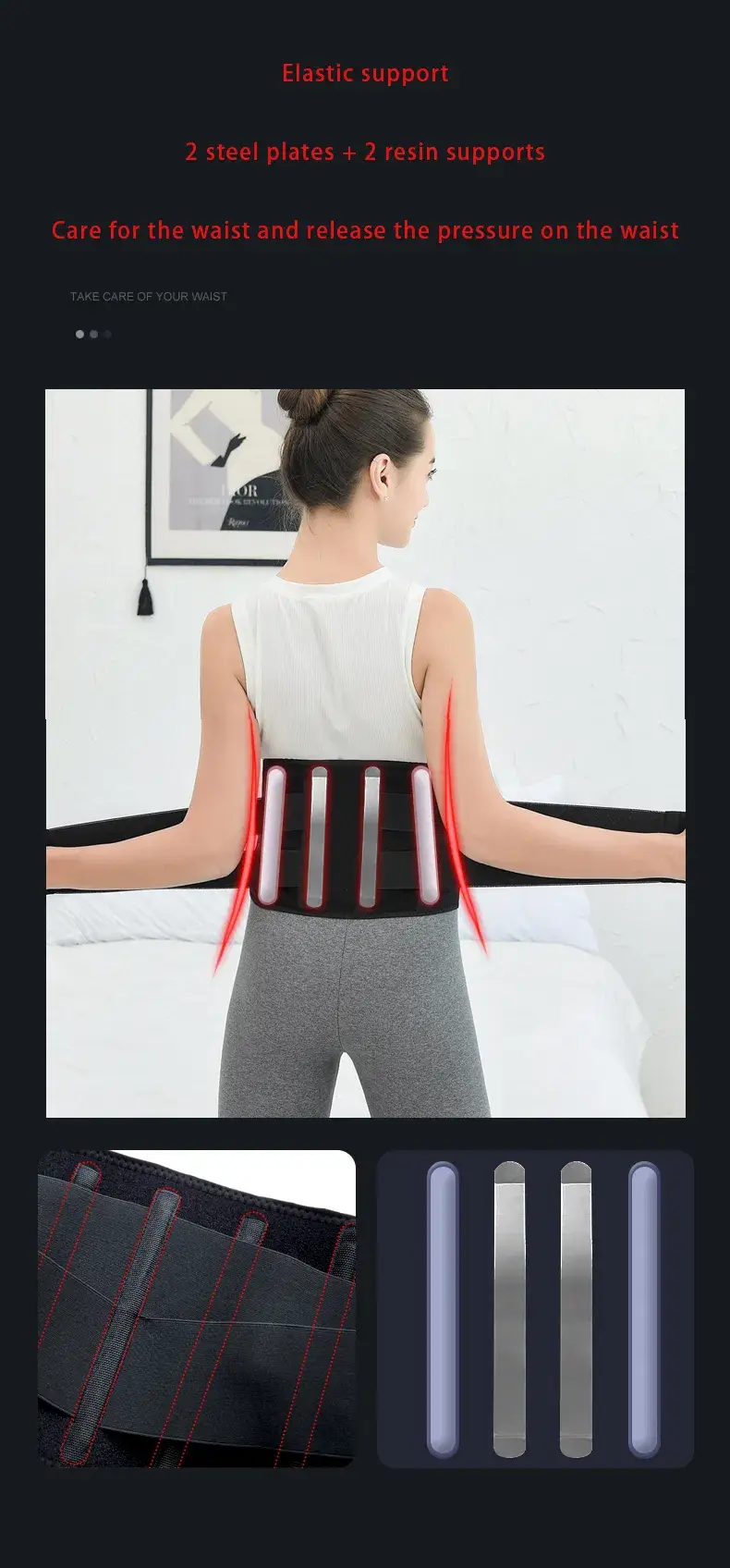 Belt massage thắt lưng với điều khiển nhiệt ba tốc độ và sưởi điện hình ảnh 19-description