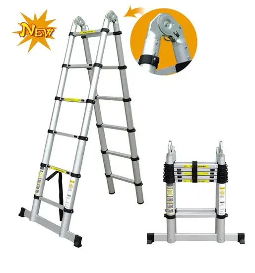 Thang gấp nhôm chất lượng cao, thiết kế mở rộng hai bên, tiêu chuẩn EN131