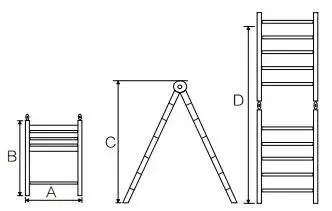 Thang gấp nhôm chất lượng cao, thiết kế mở rộng hai bên, tiêu chuẩn EN131 hình ảnh 12-description