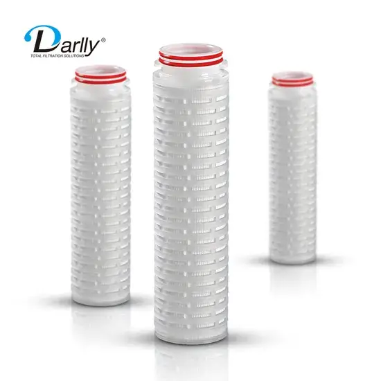 Bộ lọc nước pleated polypropylene có độ chính xác 1 micron, cấp chứng nhận FDA, phù hợp để tiền lọc chất lỏng