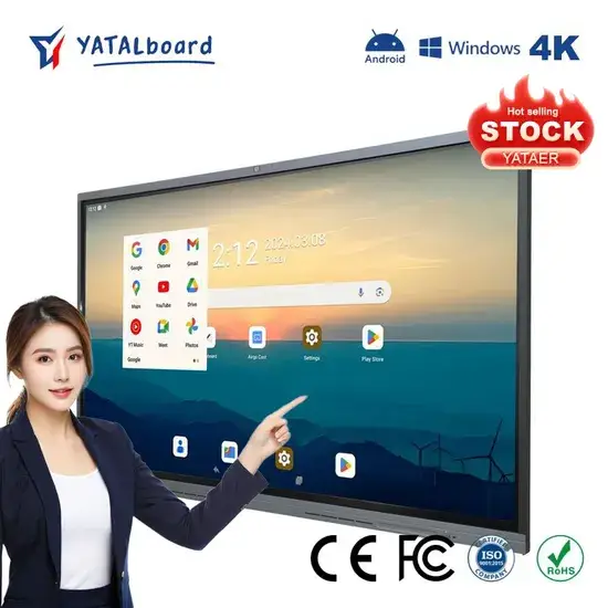 Bảng trắng thông minh cảm ứng công nghiệp 75 Inch - Sản phẩm 4K cung cấp trực tiếp từ nhà máy hình ảnh 1-description
