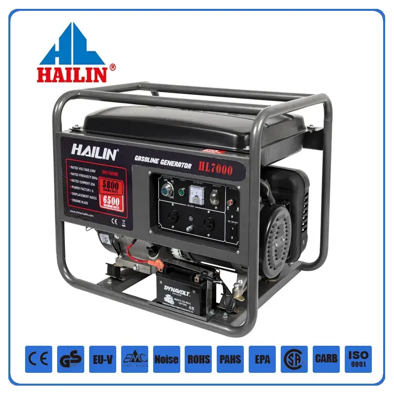 5kw 5.5kw Máy Phát Điện Khởi Động Xăng Điện - Sản Phẩm Chính Hãng Từ Nhà Máy, Bánh Xe Đi Kèm