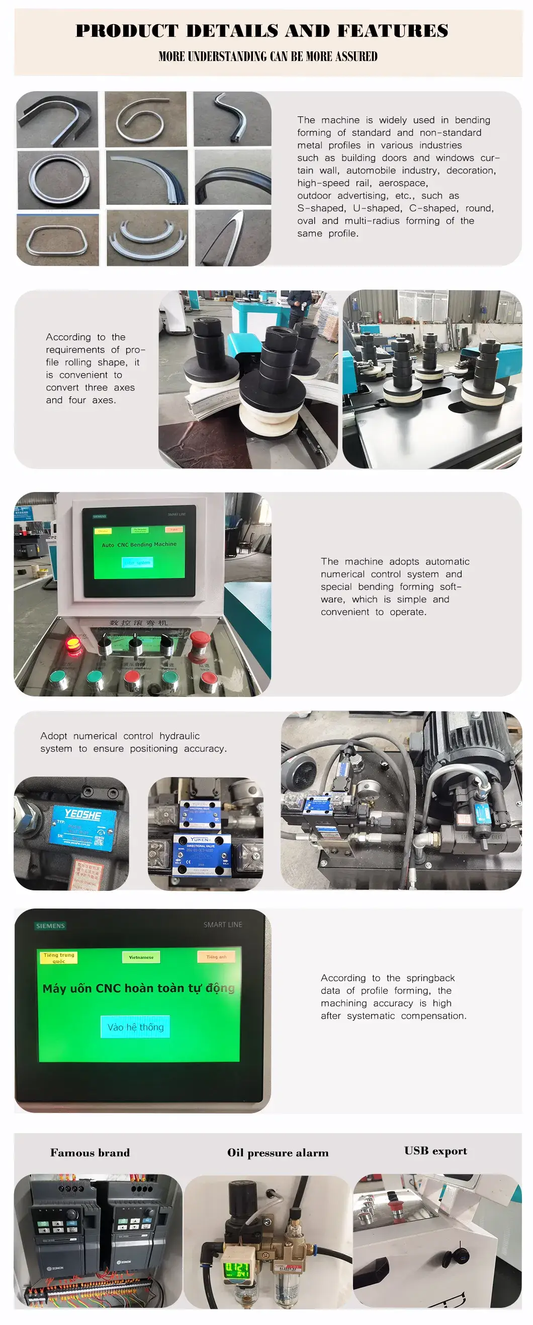 Máy uốn nhôm CNC thủy lực, Thiết kế hiện đại 2024 cho việc uốn hồ sơ nhôm cho PVC và cửa sổ cong hình ảnh 15-description