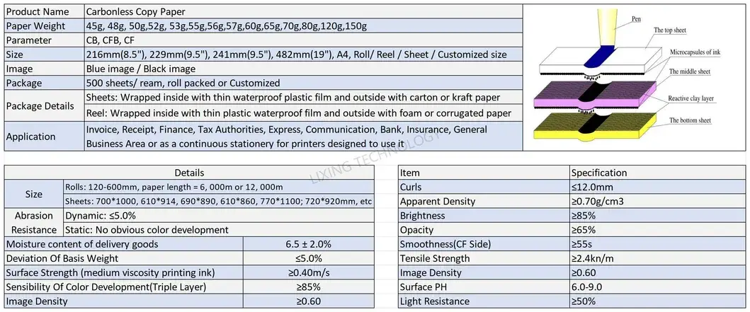 Chất lượng cao 3 lớp giấy in trống tại nhà máy, không sử dụng carbon hình ảnh 12-description