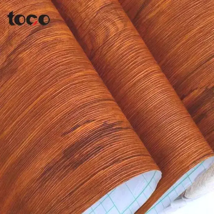 Phim PVC giả vân gỗ dán tường cho trang trí nội thất - Sản phẩm giá nhà máy, dán tự dính
