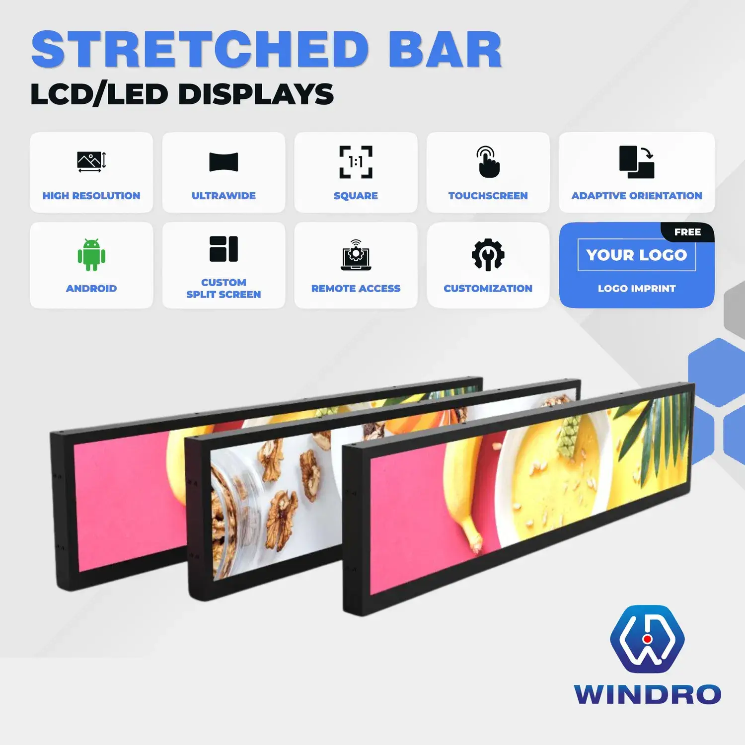 Kệ mỏng màn hình LCD 28.6 inch cho siêu thị và nhà máy sản xuất