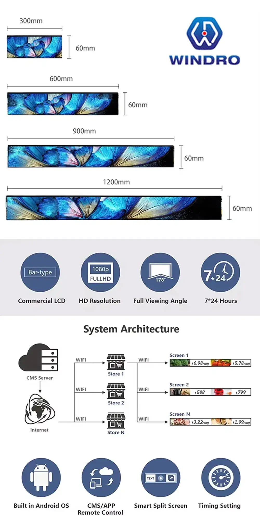 Kệ mỏng màn hình LCD 28.6 inch cho siêu thị và nhà máy sản xuất hình ảnh 16-description