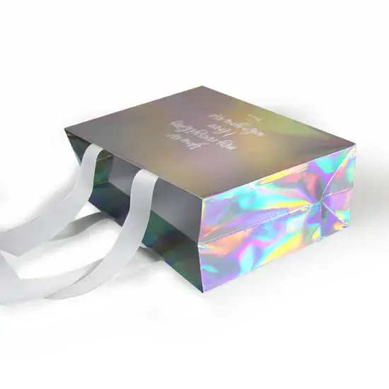 Túi giấy in hình hologram theo yêu cầu, thiết kế sang trọng cho cửa hàng thời trang