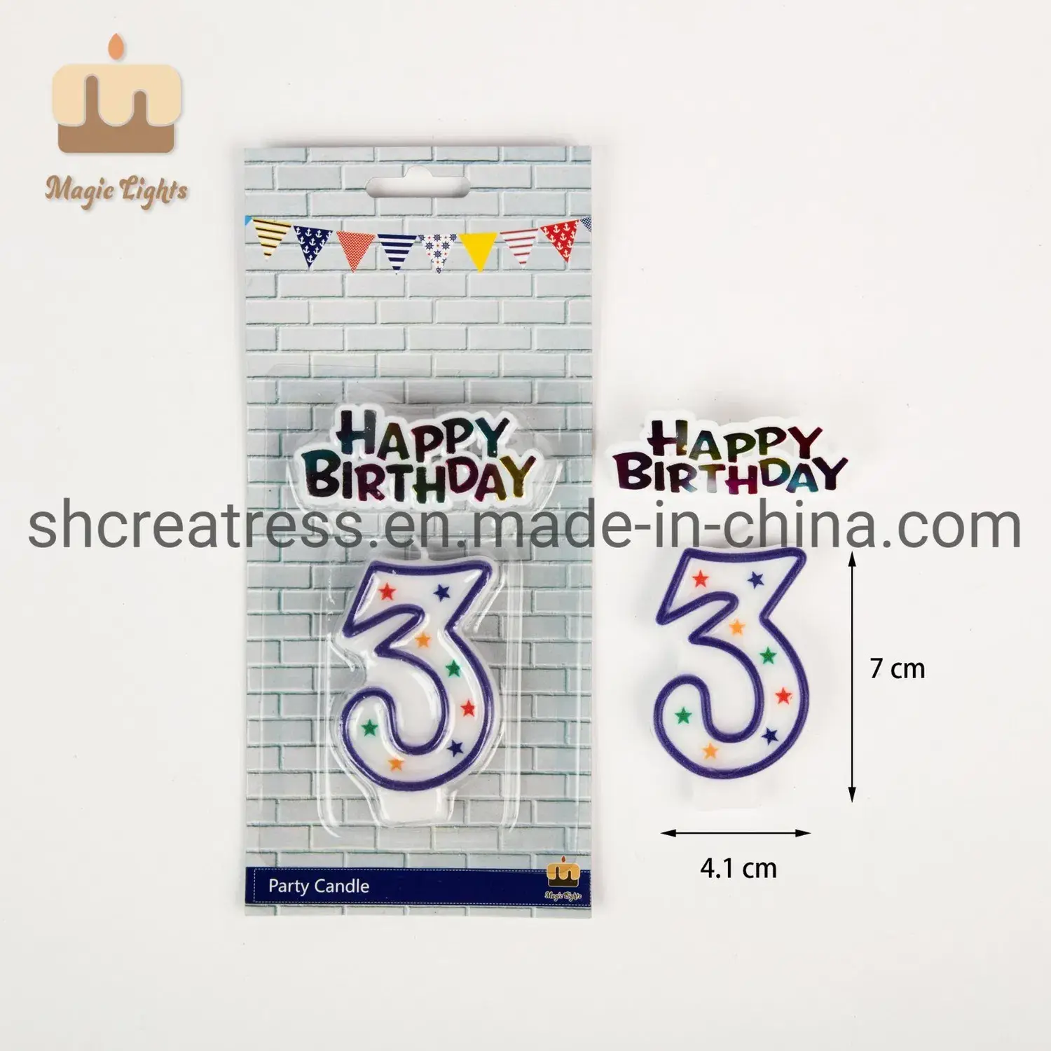 Nến số sinh nhật 3 với thông điệp đặc biệt từ Singapore