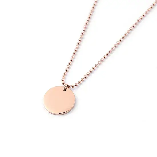 Dây chuyền pendant tròn làm từ thép không gỉ, phù hợp để thêm logo theo ý muốn