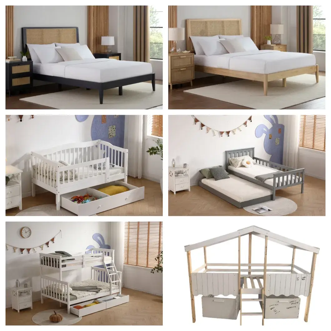 Giường cũi gỗ thời trang tùy chỉnh dành cho phòng ngủ trẻ em phong cách hình ảnh 16-description