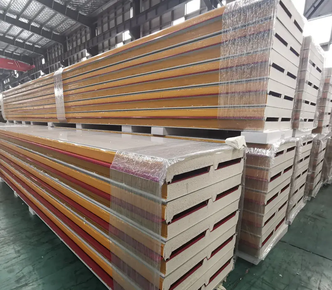 Bảng tường bên ngoài cách nhiệt, chống cháy và cách âm được làm từ bông khoáng sandwich hình ảnh 13-description