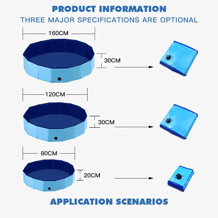 Bồn tắm gập lại cho chó thú cưng, bể bơi lội và hồ chơi dành cho trẻ em hình ảnh 14-description
