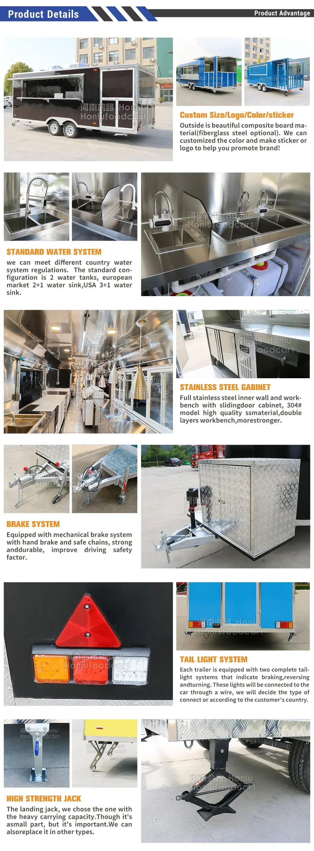 Xe bán đồ ăn đường phố Airstream di động với thiết bị bán hàng đa năng hình ảnh 14-description