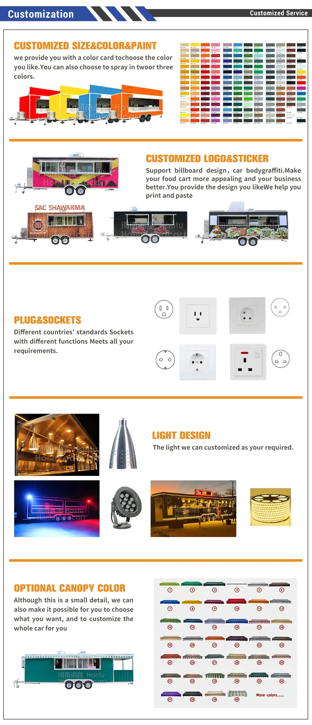 Xe bán đồ ăn đường phố Airstream di động với thiết bị bán hàng đa năng hình ảnh 15-description