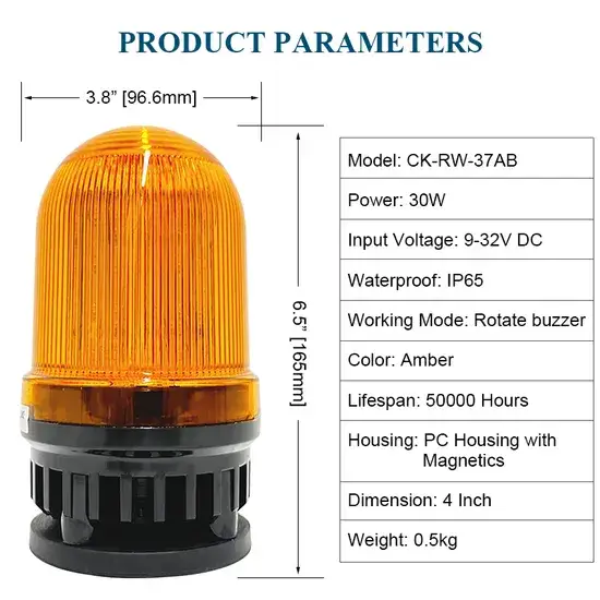 Đèn cảnh báo xoay LED kích thích âm thanh sire cho xe nâng trong kho lưu trữ