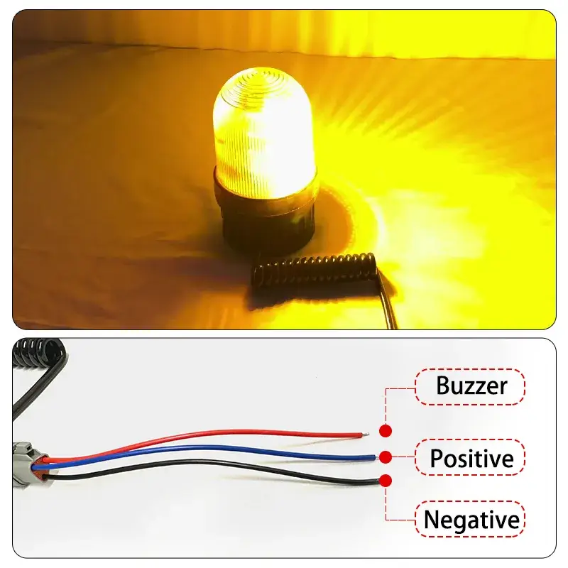 Đèn cảnh báo xoay LED kích thích âm thanh sire cho xe nâng trong kho lưu trữ hình ảnh 18-description