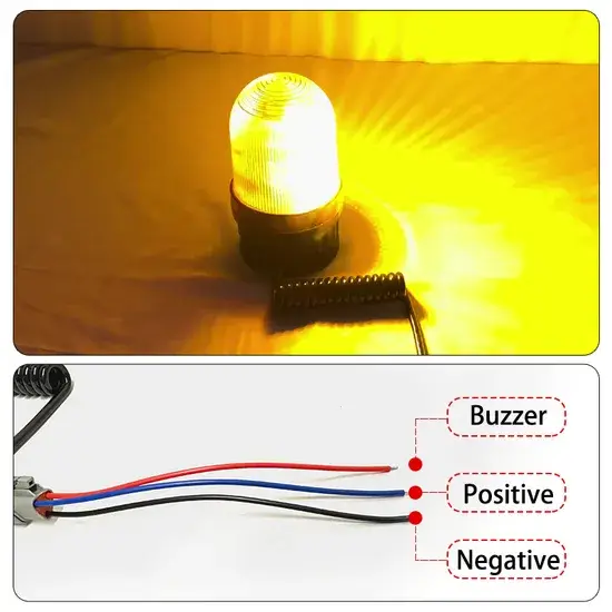 Đèn cảnh báo xoay LED kích thích âm thanh sire cho xe nâng trong kho lưu trữ hình ảnh 1-description